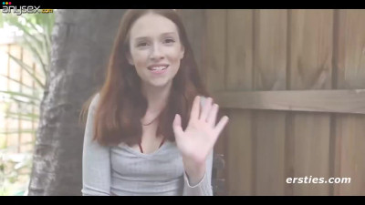 Petite slender redhead indulges into a sensual masturbation and gently teases herself