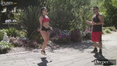 Slutty milf gets horny after her sports session and begs her instructor to pound her