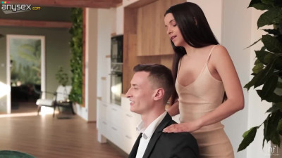 Kitchen Surprise: Brunette Beauty's Naughty Lunch