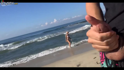 Whipped out my dick on the public beach and got it sucked