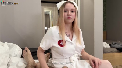 Gorgeous busty nurse treats her patient to her precious pussy and fine rack