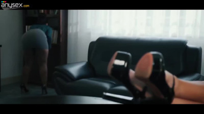 Hot white milf with big tits seduces a cute ebony girl with big ass