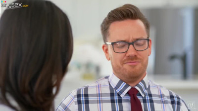 Steamy Eliza Ibarra makes a real man out of nerdy Kyle Mason