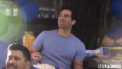 Thick asian MILF blows and fucks monster cocks in a gangbang