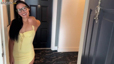 Sexy brunette milf seduces me with her curves and pounces on my cock like a slut