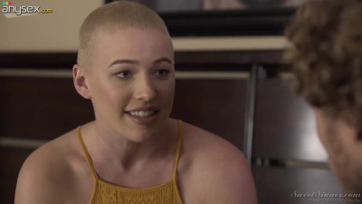 Bald headed porn model Riley Nixon sucks dick and enjoys riding it reverse and face to face